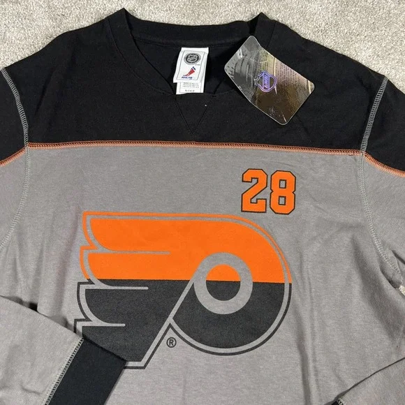 Philadelphia Flyers NHL #28 Long Sleeve Shirt Small Gray Black NHLPA Licensed - Picture 6 of 6